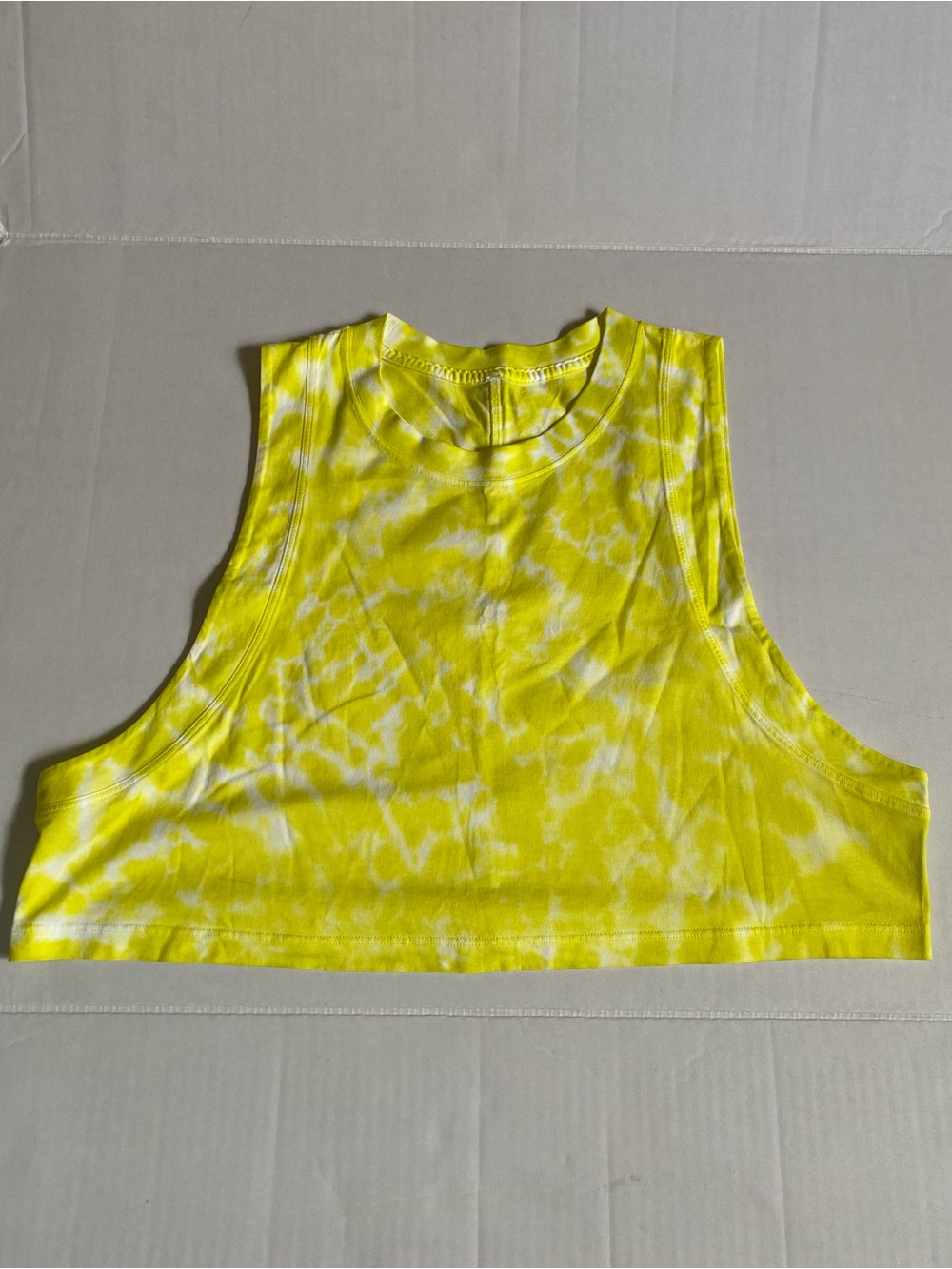 Lululemon Yellow Tie-Dye Crop Tank Top Sz 8